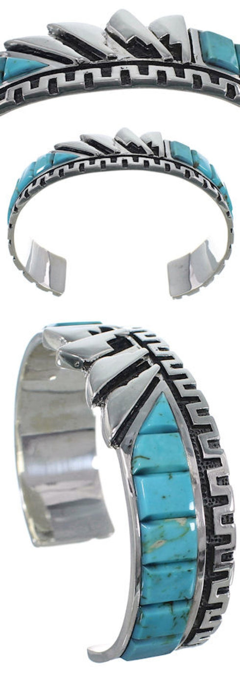 Turquoise Inlay Southwest Jewelry Cuff Bracelet BW66365
